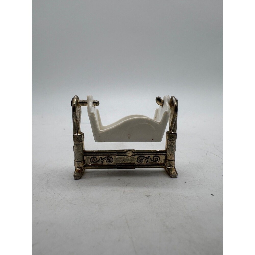 Mattel White and Silver Doll Cradle